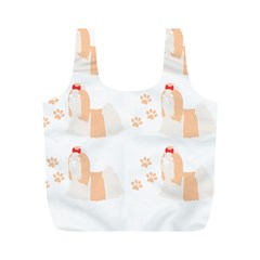 Dog Shih Tzu T- Shirtshih Tzu Dog Pattern T- Shirt Full Print Recycle Bag (M)