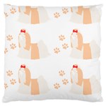 Dog Shih Tzu T- Shirtshih Tzu Dog Pattern T- Shirt Large Premium Plush Fleece Cushion Case (Two Sides) Front