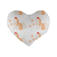 Dog Shih Tzu T- Shirtshih Tzu Dog Pattern T- Shirt Standard 16  Premium Flano Heart Shape Cushions