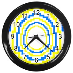 Easter Eggs T- Shirt Easter Eggs Pattern T- Shirt Wall Clock (black) by EnriqueJohnson