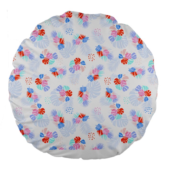 Exotic Flowers T- Shirt Modern Exotic Tropical Jungle Pattern T- Shirt Large 18  Premium Round Cushions