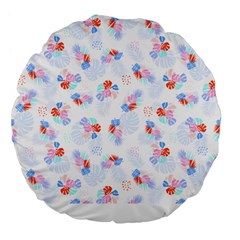 Exotic Flowers T- Shirt Modern Exotic Tropical Jungle Pattern T- Shirt Large 18  Premium Flano Round Cushions