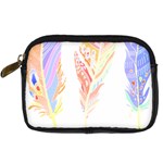 Feathers Design T- Shirtfeathers T- Shirt (1) Digital Camera Leather Case Front