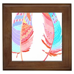 Feathers Design T- Shirtfeathers T- Shirt (2) Framed Tile