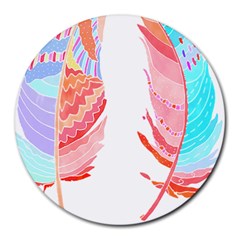 Feathers Design T- Shirtfeathers T- Shirt (2) Round Mousepad by EnriqueJohnson