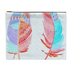 Feathers Design T- Shirtfeathers T- Shirt (2) Cosmetic Bag (xl) by EnriqueJohnson