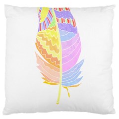 Feathers Design T- Shirtfeathers T- Shirt (3) Large Cushion Case (one Side) by EnriqueJohnson