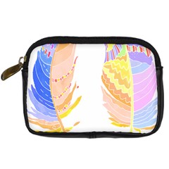 Feathers Design T- Shirtfeathers T- Shirt (4) Digital Camera Leather Case by EnriqueJohnson