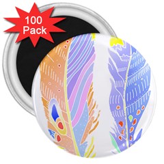 Feathers Design T- Shirtfeathers T- Shirt 3  Magnets (100 Pack)