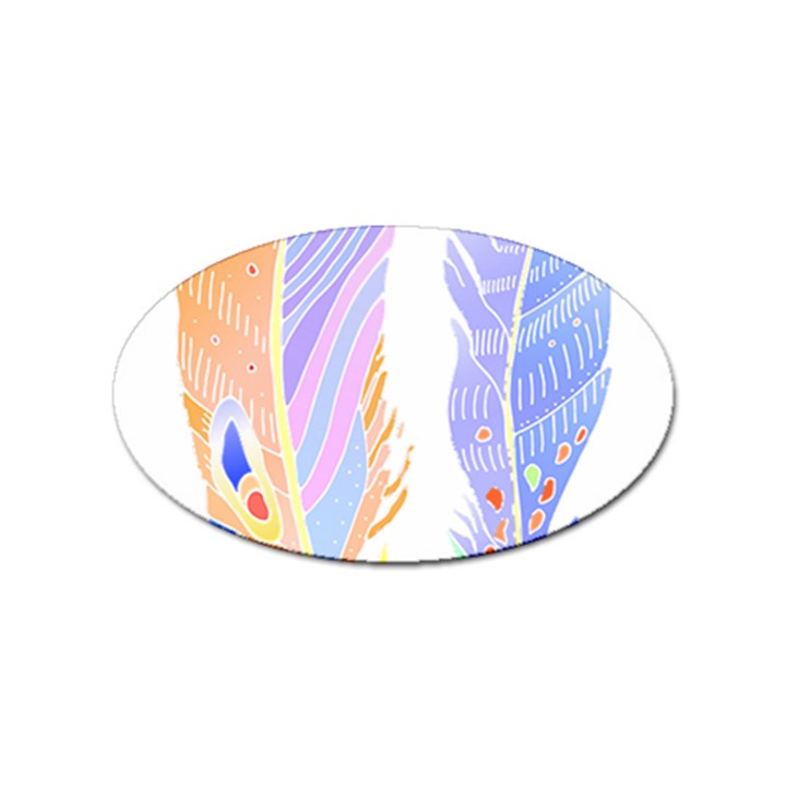 Feathers Design T- Shirtfeathers T- Shirt Sticker Oval (100 pack)