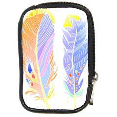 Feathers Design T- Shirtfeathers T- Shirt Compact Camera Leather Case by EnriqueJohnson