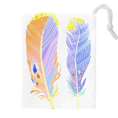 Feathers Design T- Shirtfeathers T- Shirt Drawstring Pouch (5xl) by EnriqueJohnson