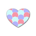 Fish Scale Pattern T- Shirtvery Peri Fish Scale Pattern T- Shirt Rubber Heart Coaster (4 pack) Front