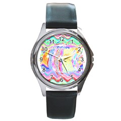 Fishing Gift T- Shirtfish T- Shirt Round Metal Watch by EnriqueJohnson