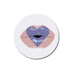 Lips -18 Rubber Round Coaster (4 Pack) by SychEva