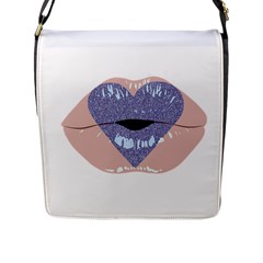 Lips -18 Flap Closure Messenger Bag (l) by SychEva