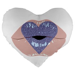 Lips -18 Large 19  Premium Flano Heart Shape Cushions by SychEva