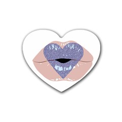 Lips -18 Rubber Heart Coaster (4 Pack) by SychEva