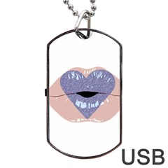 Lips -18 Dog Tag Usb Flash (one Side) by SychEva