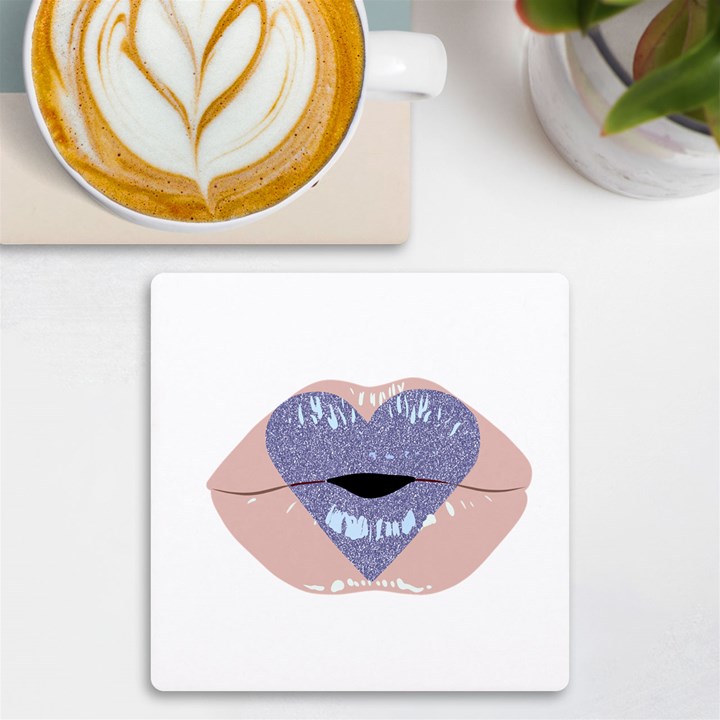 Lips -18 UV Print Square Tile Coaster 