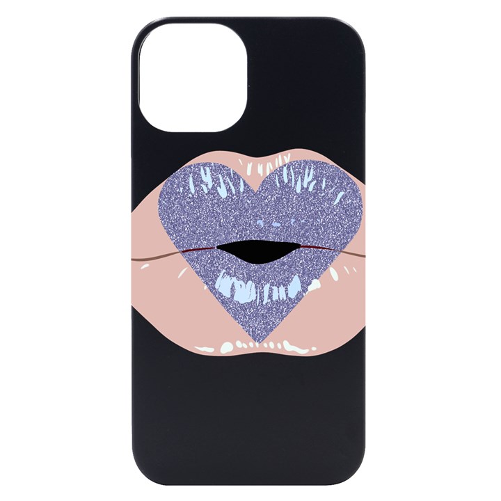 Lips -18 iPhone 14 Black UV Print Case