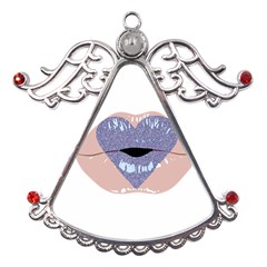 Lips -18 Metal Angel With Crystal Ornament by SychEva