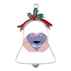 Lips -18 Metal Holly Leaf Bell Ornament by SychEva