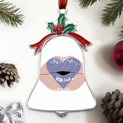 Lips -18 Metal Holly Leaf Bell Ornament