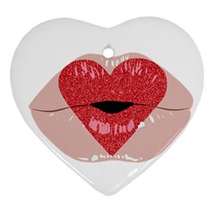 Lips -16 Ornament (heart) by SychEva