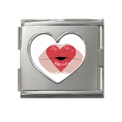 Lips -16 Mega Link Heart Italian Charm (18mm) by SychEva