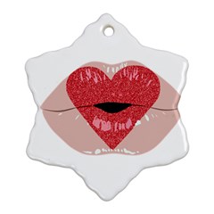 Lips -16 Ornament (snowflake) by SychEva