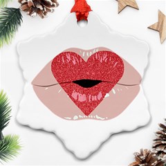 Lips -16 Snowflake Ornament (two Sides)