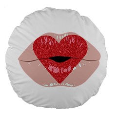 Lips -16 Large 18  Premium Round Cushions by SychEva