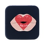 Lips -16 Square Metal Box (Black) Front