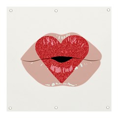 Lips -16 Banner And Sign 3  X 3  by SychEva