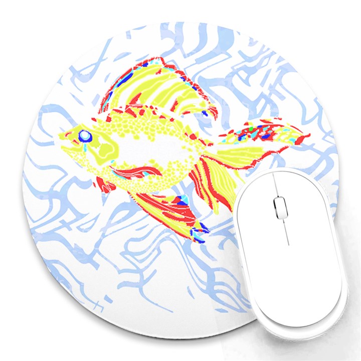 Fishing Lover T- Shirtfish T- Shirt (1) Round Mousepad