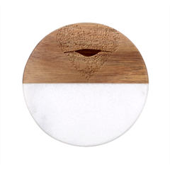 Lips -16 Classic Marble Wood Coaster (round)  by SychEva