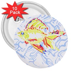 Fishing Lover T- Shirtfish T- Shirt (1) 3  Buttons (10 Pack)  by EnriqueJohnson