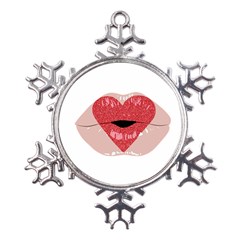 Lips -16 Metal Large Snowflake Ornament by SychEva