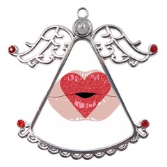 Lips -16 Metal Angel With Crystal Ornament by SychEva