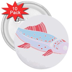 Fishing Lover T- Shirtfish T- Shirt (2) 3  Buttons (10 Pack)  by EnriqueJohnson