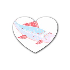 Fishing Lover T- Shirtfish T- Shirt (2) Rubber Coaster (heart) by EnriqueJohnson