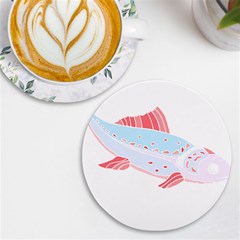 Fishing Lover T- Shirtfish T- Shirt (2) Uv Print Round Tile Coaster by EnriqueJohnson