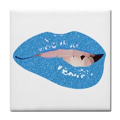 Lips -21 Tile Coaster by SychEva