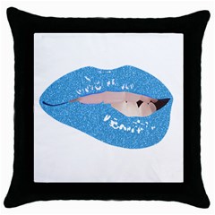 Lips -21 Throw Pillow Case (black) by SychEva