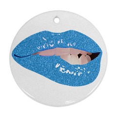 Lips -21 Round Ornament (two Sides) by SychEva