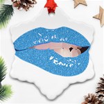 Lips -21 Snowflake Ornament (Two Sides) Front