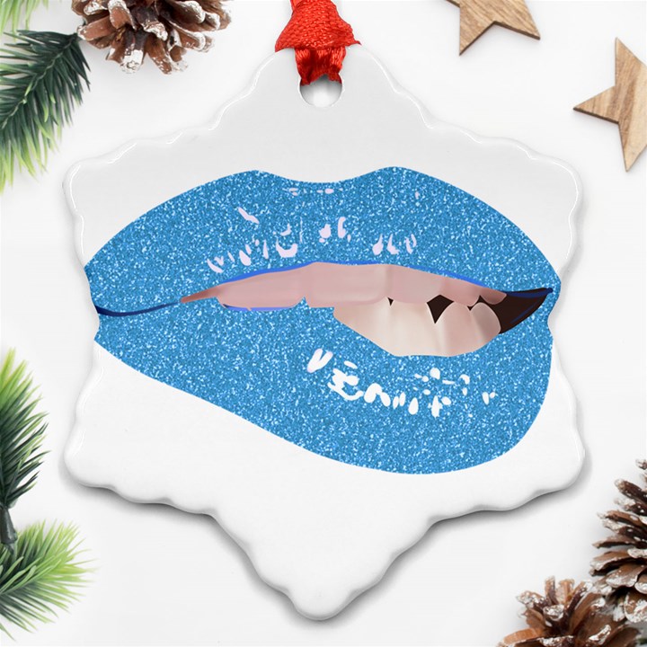 Lips -21 Snowflake Ornament (Two Sides)