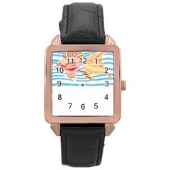 Fishing Lover T- Shirtfish T- Shirt (3) Rose Gold Leather Watch  by EnriqueJohnson