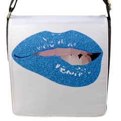 Lips -21 Flap Closure Messenger Bag (s) by SychEva